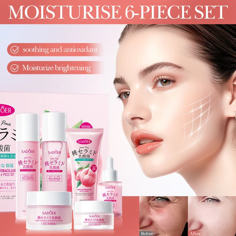 SADÕER Peach & Lactobacillus 6-Piece Skincare Set 🍑 | Moisturizing & Brightening Routine - Image 6